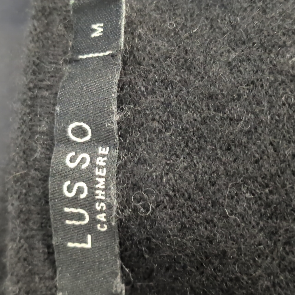 LUSSO 100% Cashmere Hallie Sweater MED Longline Tunic Sweater Black - Picture 2 of 11